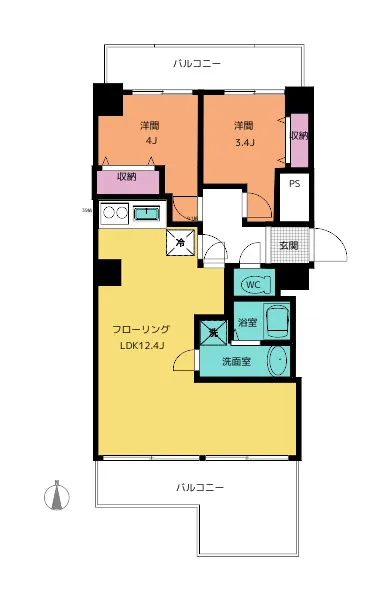 アーバンフラット井土ヶ谷 5C号室の間取図