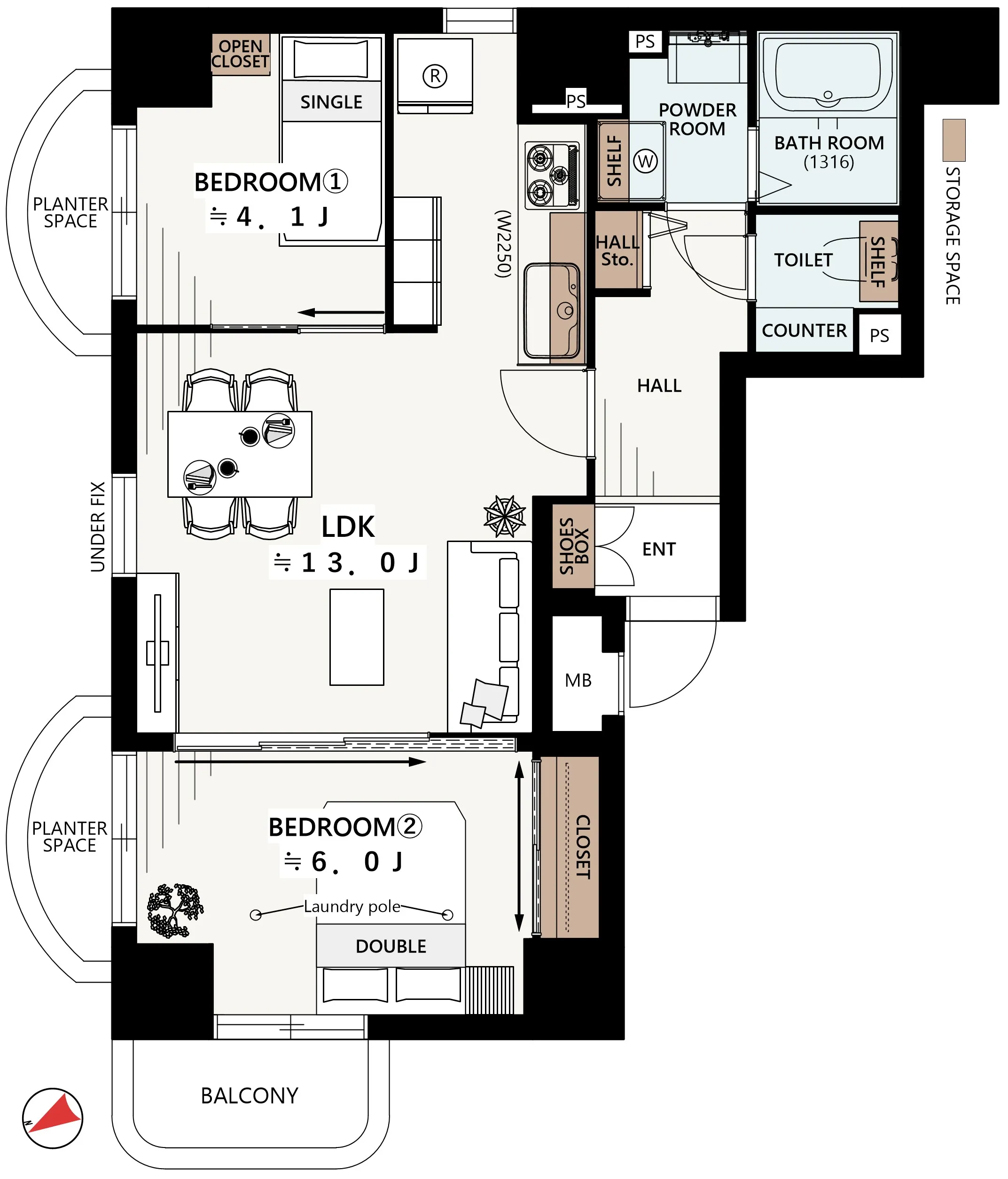 キャッスルマンション鶴見 10階の間取図
