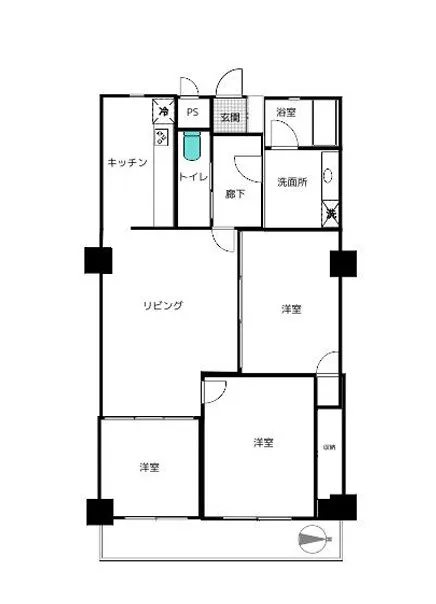 GSハイム山手 2階の間取図